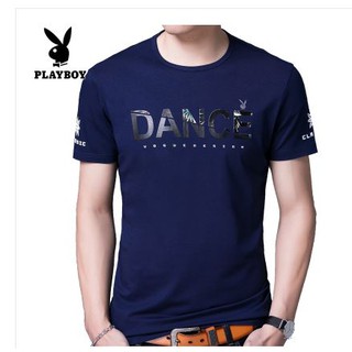 เสื้อยืด Playboy cotton short-sleeved shirt สีกรมท่า