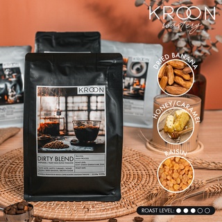 ☕ KROON Dirty Blend เมล็ดกาแฟคั่วกลาง พรีเมียมอราบิก้าแท้ 100% เกรด AA