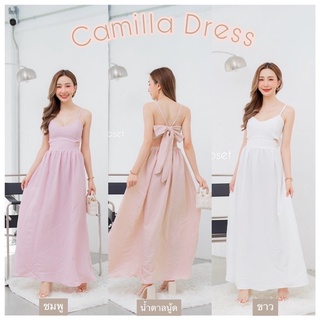 Camilla Dress เดรสตัวยาว เว้าเอว ผูกหลังเพิ่มความคิ้ว น่ารักเกินต้านนน