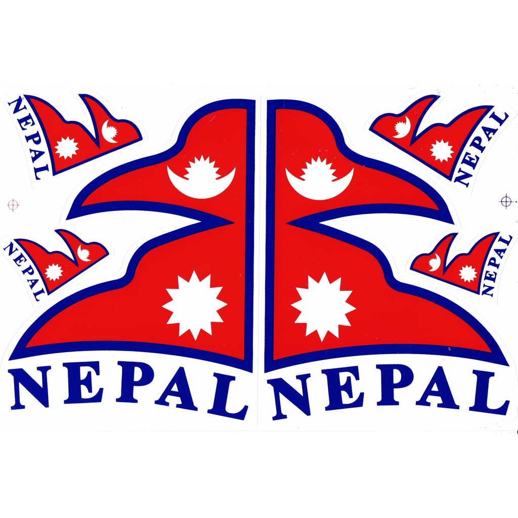 สติกเกอร์ธงชาติเนปาล Nepal Flag สติกเกอร์แต่งรถสำหรับติดรถมอเตอร์ไซด์ รถยนต์ ขนาด27 X 18 cm จำนวน 1แ