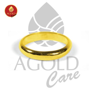 AGOLDCARE แหวนทองลายเกลี้ยง หนัก 1.0 กรัม ทองคำแท้ 96.5%