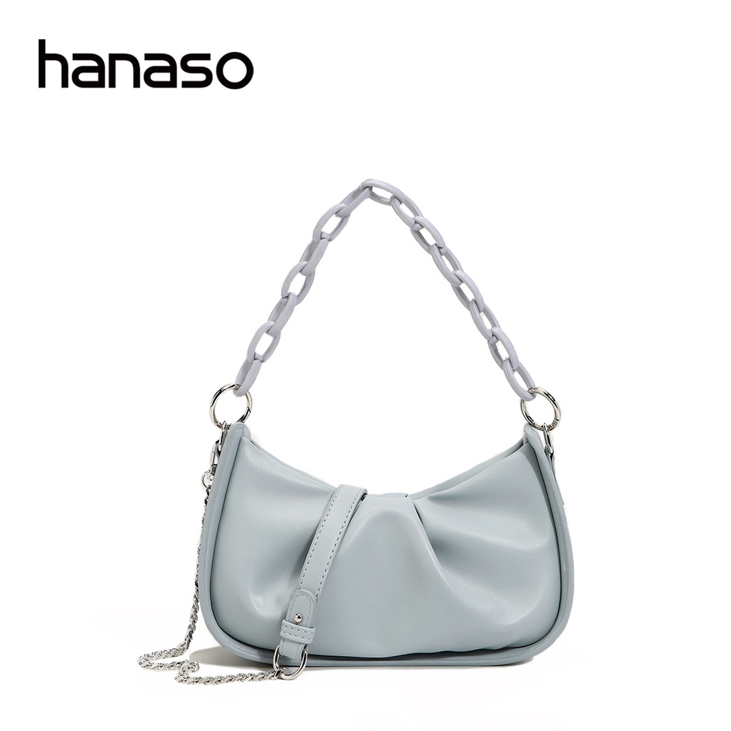 Hanaso กระเป๋าสะพายข้าง แฟชั่น วัสดุหนัง PU สำหรับผู้หญิง สไตล์เกาหลี crossbody bag