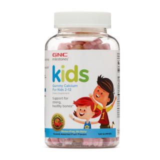 GNC Kids Gummy Calcium 120 Capsules Support for Strong Healthy Bones 2-12 Children แคลเซียม แคลเซียมเหลวไหล รสผลไม้