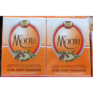 Dr. Montri Acne Soap ด๊อกเตอร์มนตรี สบู่ก้อน สบู่สิว-ฝ้า สูตรใหม่ผสมทานาคา 70กรัม x 2