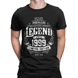 เสื้อยืดแขนสั้น ผ้าฝ้าย พิมพ์ลาย Legend Since 1999 Birthday Premium 23Th สําหรับผู้ชาย