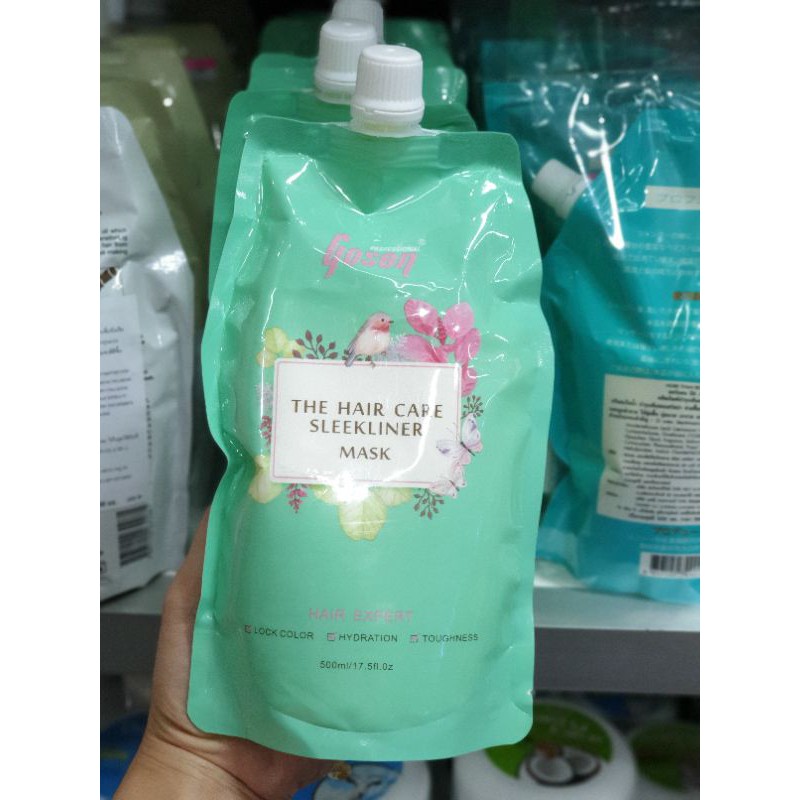 น้ำยาเชื่อมแกน โกเซ็น เชื่อมแกนผม โกเซน เชื่อมแกน Gosen The Hair Care Sleekliner Mask 500ml