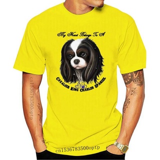 เสื้อยืดผ้าฝ้าย พิมพ์ลาย Cavalier King Charles Spaniel Tricolor My Heart Dolman EKbihl47JJkgak35