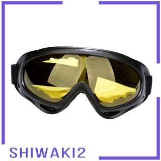 [Shiwaki2] แว่นตาป้องกัน Uv400 เลนส์กันลมกันฝุ่นสําหรับเล่นสกีสีเหลือง