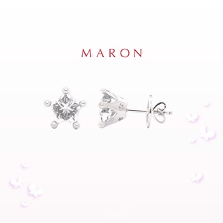 MARON - Little Mythical Stars Earring with White Topaz (7.2mm) ต่างหูพลอยดาว พลอยโทแพซสีขาว เงินแท้925