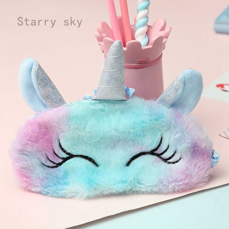 Cute Sleep Unicorn Mask Eye Shade Cover สําหรับเด็ก Blindfold Vogue Wxm