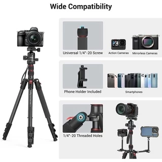 SmallRig กล้องขาตั้งกล้อง (ความสูง 180 ซม., 15 กก., น้ําหนัก 1.53 กก.) ,360°หัวบอล ถอดออกได้ ,ปรับความสูงจาก 16" ถึง 71" สําหรับกล้องและโทรศัพท์ 3935