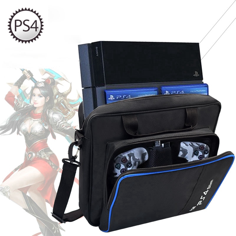 สําหรับ PS4 / PS4 Pro Slim เกม Sytem กระเป๋าขนาดเดิมสําหรับ PlayStation 4 คอนโซลป้องกันไหล่กระเป๋าถือผ้าใบกรณี