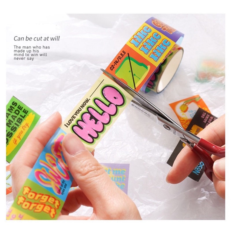 💥ล้างสต๊อก💥(353)สติกเกอร์เทปแนว cool kids สีสดใส - รูปที่ 4