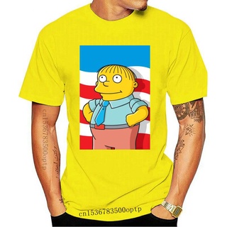 เสื้อยืดคอกลม ผ้าฝ้าย 100% พิมพ์ลาย Ralph- Make America Great Again - Ralph Wiggum Wo สําหรับผู้ชาย 7907D