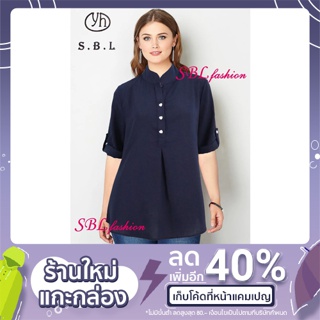 [SBLfashion] เสื้อคอจีน เสื้อเบลาซ์ แฟชั่น ผู้หญิง สีพื้น เสื้อผ้าไหมกัญชง Freesize