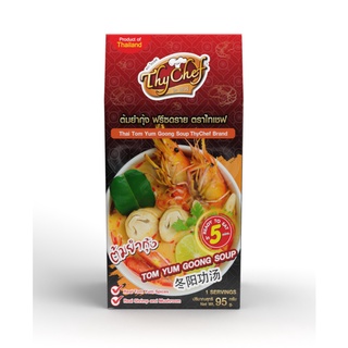 ไทเชฟ ซุปต้มยำกุ้งฟรีซดราย ขนาด95กรัมตราไทเชฟ Freeze Dried Tom Yum Kung Soup (ต้มยำกุ้ง อาหารสำเร็จรูป อาหารฟรีซดราย)