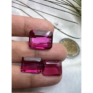 Lab made  SYNTHETIC Rubelite 3 pieces set 56 carats รูเบลไลต์ ทัวร์มารีน (Rubellite Tourmaline 碧玺)