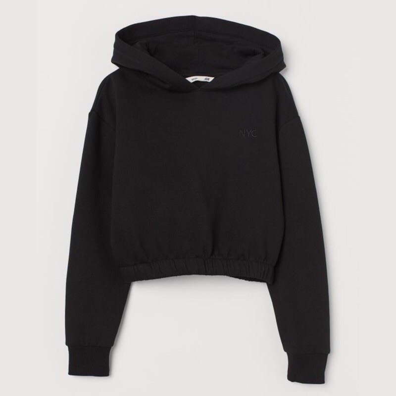 H*M NYC HOODIE สีดํา