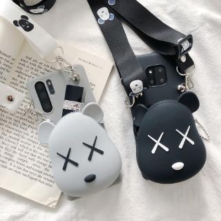 กระเป๋าซิปกระเป๋าโทรศัพท์ Zipper Wallet Cartoon kaws เคส iphone5 5s se 2020 6 6 plus 7 8plus X XS MAX XR Phone Case Soft Silicone Cover