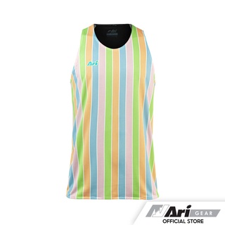 ARI UNISEX COLORPOP RUNNING TANK - ORANGE/BLACK/MULTICOLOR เสื้อวิ่งแขนกุด อาริ คัลเลอร์ป๊อป สีส้ม