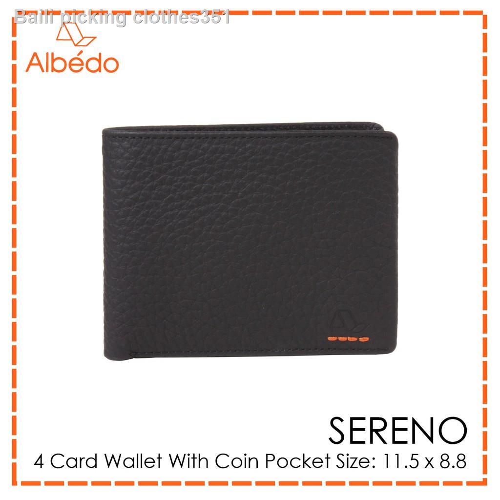 ﹉๑[Albedo] SERENO 4 CARD WALLET WITH COIN POCKET กระเป๋าสตางค์/กระเป๋าเงิน/กระเป๋าใส่บัตร รุ่น SERENO -SR00899ของขวัญ