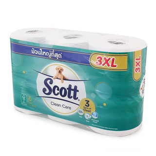 🚚💨พร้อมส่ง!! สก๊อตต์ กระดาษชำระ คลีนแคร์ ขนาด 3XL แพ็ค 6 ม้วน SCOTT Toilet Paper Clean Care Size 3XL 6 Rolls