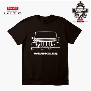 เสื้อยืดผ้าฝ้ายพิมพ์ลายแฟชั่น เสื้อยืด พิมพ์ลายรถยนต์ Jeep Wrangler Rubicon