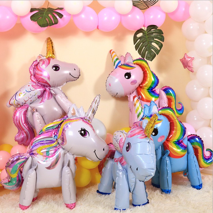 (สต๊อคพร้อมส่ง)unicorn,​ ลูกโป่งม้าโพนี่​ 3d ,ลูกโป่งยูนิคอร์น​