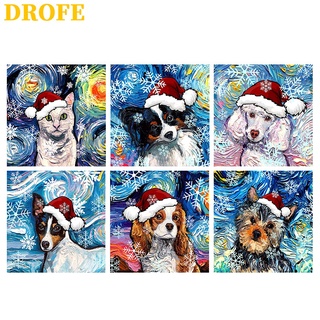 ▧DROFE 【40x40cm】~Christmas~ Paint by Numbers  wall art/Manual digital oil painting/Color filling decorative painting