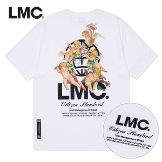 เสื้อยืดผ้าฝ้ายLmc Huiren เสื้อยืดแขนสั้น พิมพ์ลายนางฟ้า เรียบง่าย เทรนด์ใหม่ สําหรับคู่รักL XL  XXL 3XL