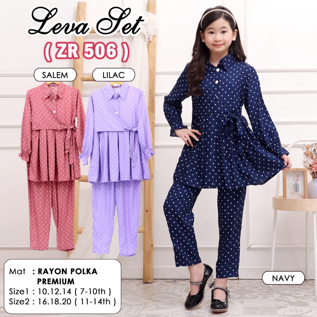 (6 - 12 ปี) CHILDRENS SET POLKA SET / GIRLS FASHION ZR506 GE