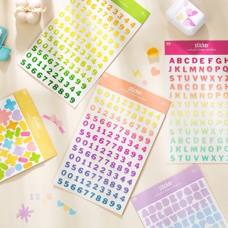 🌟2PC Pastel Deco Alphabet Sticker สติ๊กเกอร์ตัวอักษรสีพาสเทลไล่สี สติ๊กเกอร์ตกแต่ง 2 แผ่น