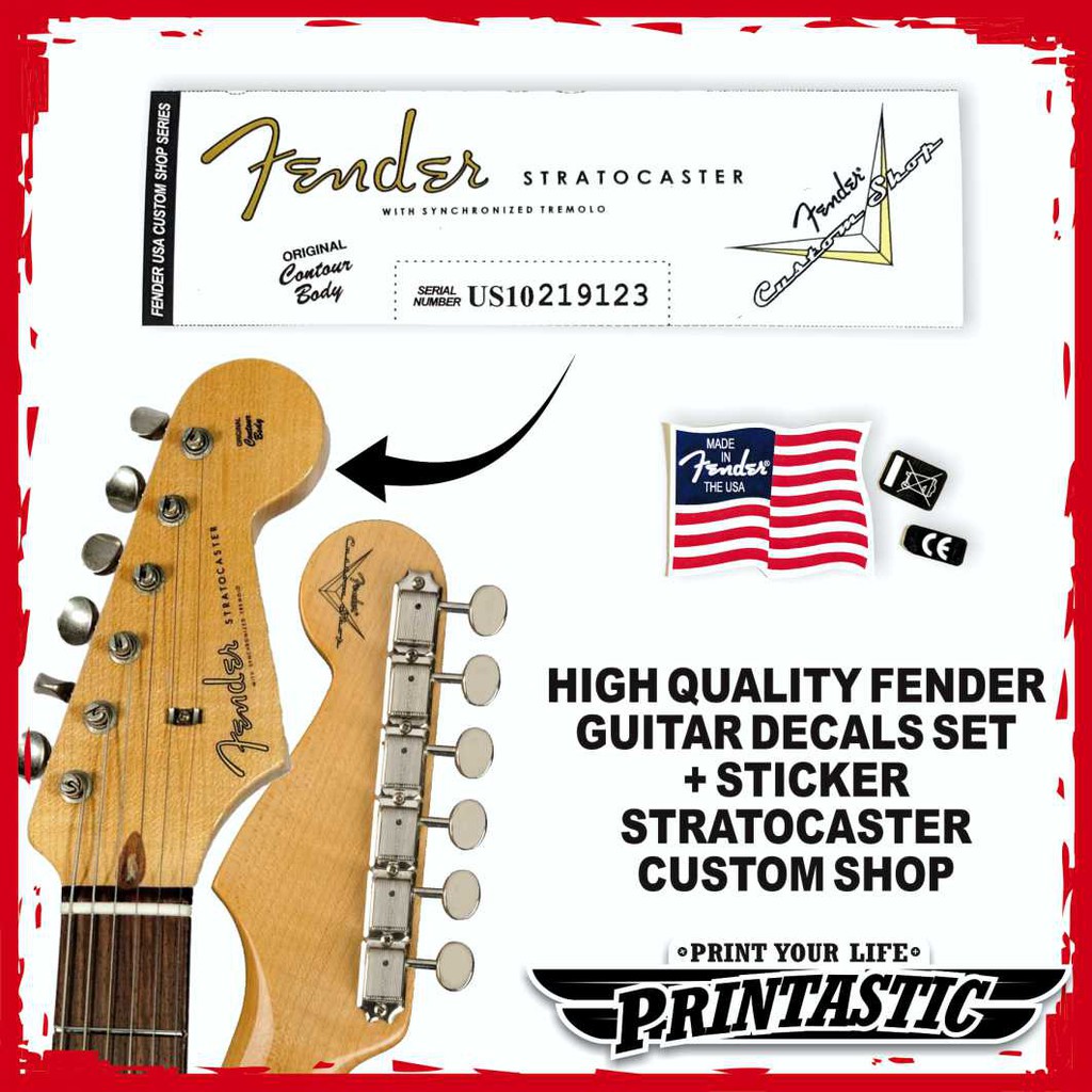 กีตาร์และเบส Decal Head Stock Water Slide Custom Shop Series