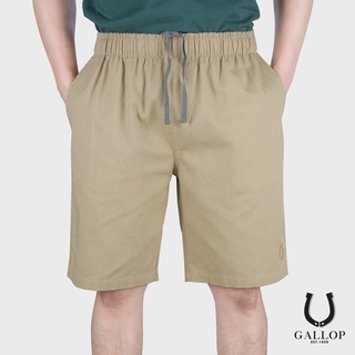 GALLOP : CASUAL SHORTS กางเกงขาสั้นเอวยางยืด รุ่น GSP9002 สีกากี