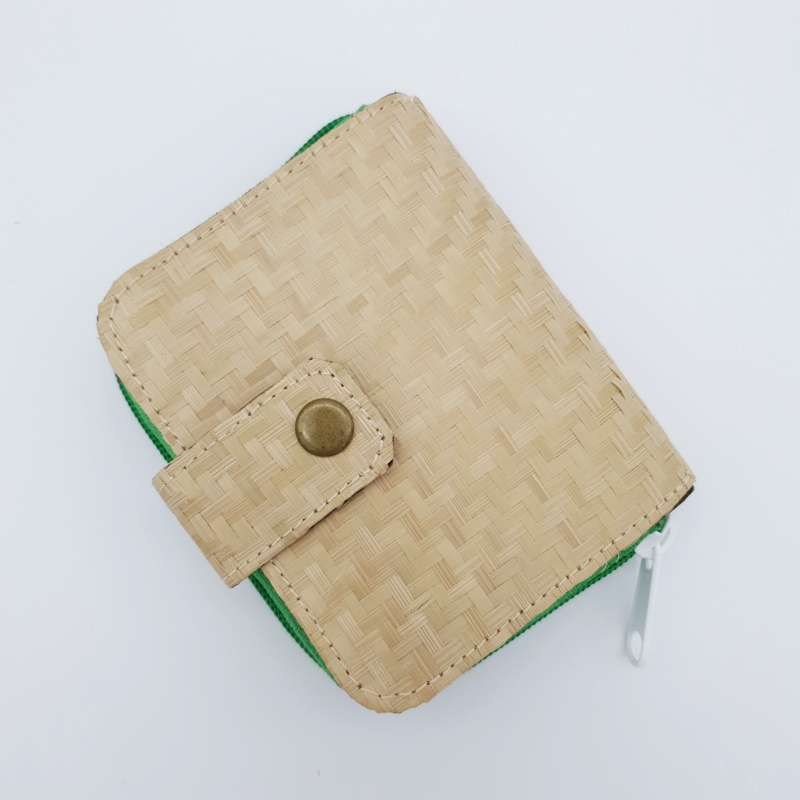 Bamboo Zip Up Wallet ทําด้วยมือเป็นมิตรกับสิ่งแวดล้อมและวัสดุที่ยั่งยืน