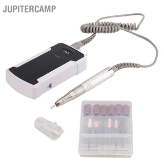 Jupitercamp ชุดสว่านขัดเล็บไฟฟ้า แบบพกพา ชาร์จได้ สีดํา 100‐240V