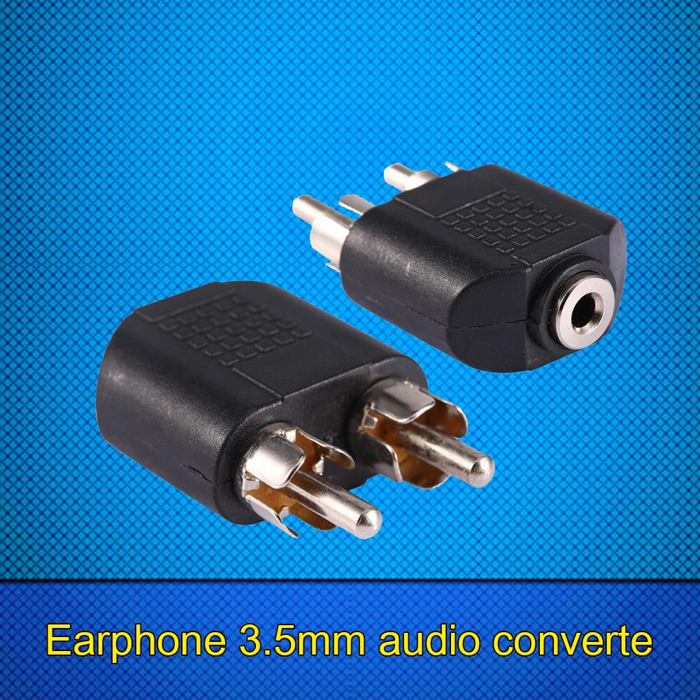 3 . 5 มม. แจ็ค to dual 2 rca phono male f/m อะแดปเตอร์แปลงแยกสายเคเบิ้ล