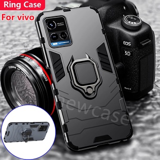 Vivo Y21 Y 21S Y21s Y33s T1X Y 33S Y21T Y 21T Y32 V21E Y71T V 21E V21 E 4G 5G T1 X Phone Case Armor Magnetic Metal Ring Casing Bracket Stand Holder Full Camera Lens Shockproof Protection Hard Back Cover