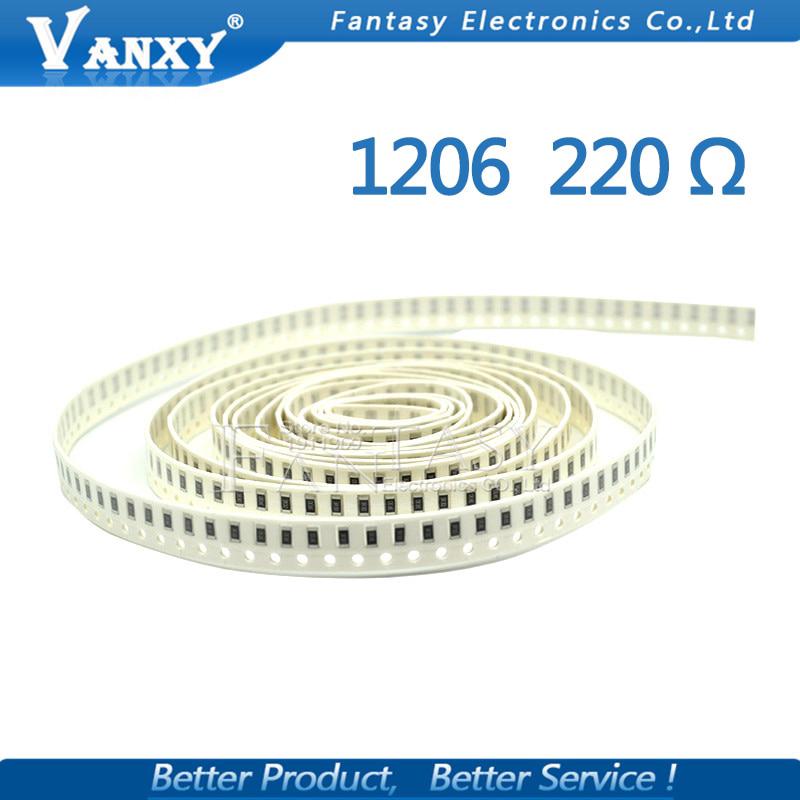 120 6 Smd 1 % 220 โอห์มชิป 0 . 25 W 1 / 4 W 220 R 221