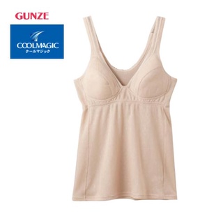 [GUNZE] Inner Camisole Cool Magic Breathable Bra Camisole EN2014H Womens Spring/Summer Cool Magic Bra Top Sweat Absorbing Quick Dry Room Dry Mesh Cotton Blend Rakubura Tops Non-wire Comfortable Underwear Inner Womens Underwear Breathable