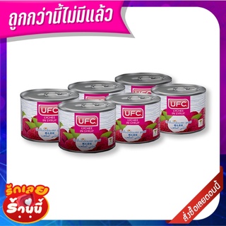 ยูเอฟซี ลิ้นจี่ในน้ำเชื่อม 6 ออนซ์ x 6 กระป๋อง UFC Lychee in Syrup 6 oz. x 6 Cans