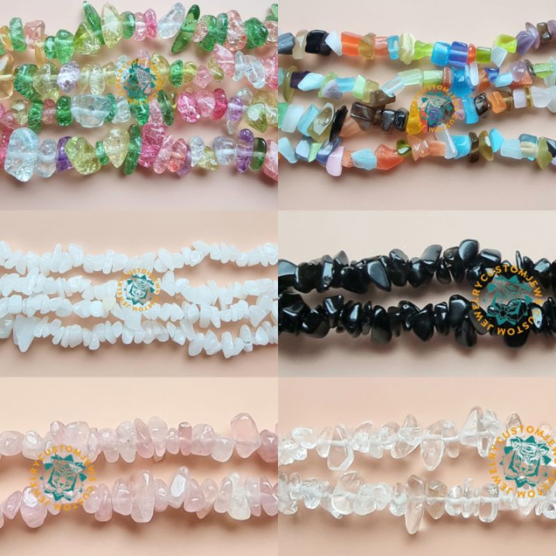 ลูกปัดกระจก ลูกปัดหินแท้ ลูกปัดแก้ว สำหรับทำเครื่องประดับ DIY