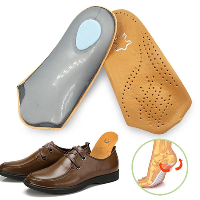 Leather Insole Flat Foot Orthotic Insoles Arch Half Shoe Pad Orthopedic Insoles