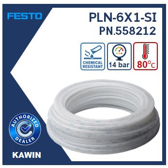 ท่อลม, สายลม คุณภาพดี ยาว 50 เมตร/กล่อง ขนาด 6 มม. Model PLN-6X1-SI   (Part No. 558212) ยี่ห้อ FESTO