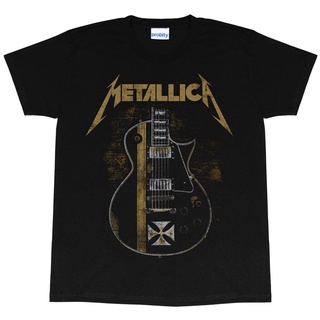 ใหม่ เสื้อยืด ลาย Metallica Hetfield Iron Cross Official สีดํา