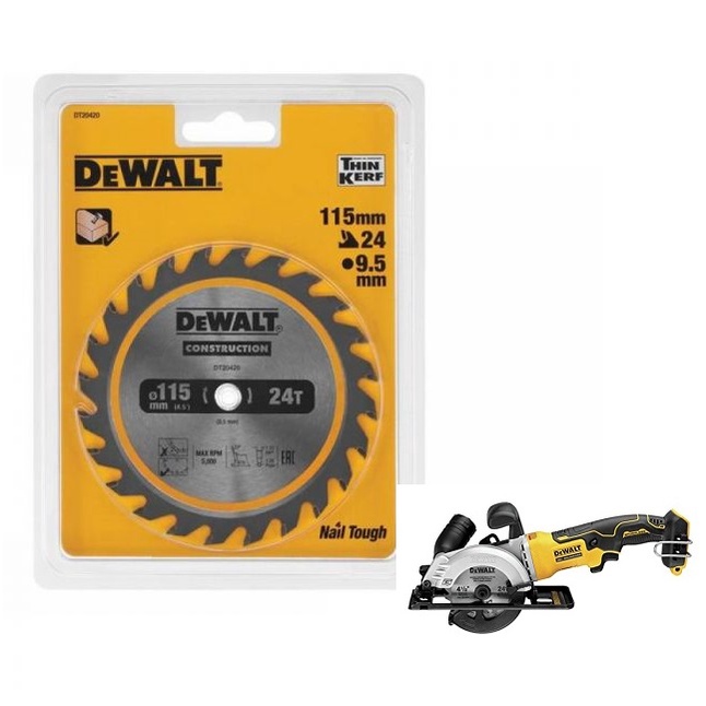 DEWALT ใบเลื่อยวงเดือน 4.5 นิ้ว 24 ฟัน (ตัดไม้) รุ่น DT20420