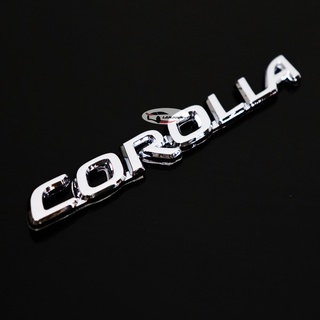 โลโก้ COROLLA ตัวนูน 3D ขนาด 1.5 x 12.5 cm. สีโครเมี่ยม สำหรับ ติดท้ายรถ TOYOTA COROLLA ALTIS