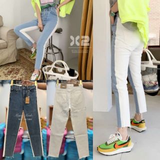 JH1548#ยีนส์บอยสีทูโทน มีS-XL #jeans house