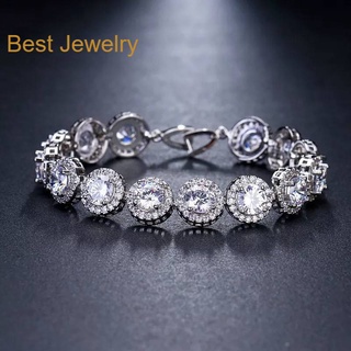 Best Jewelry ข้อมือเพชรเกรดพรีเมี่ยม ประกายไฟเทียเท่าเพชรแท้ เครื่องประดับออกงาน เกรดสวย สร้อยเพชร รับ dropship