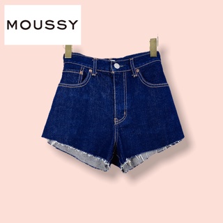 กางเกงขาสั้น Moussy ผ้ายีนส์คอตต้อน100%  กางเกงขาสั้นทรงสวยมาก ผ้าสวย ผ้าดีทิ้งตัวสวย ขาแต่งลุ่ย ซิบหน้า+กระดุม